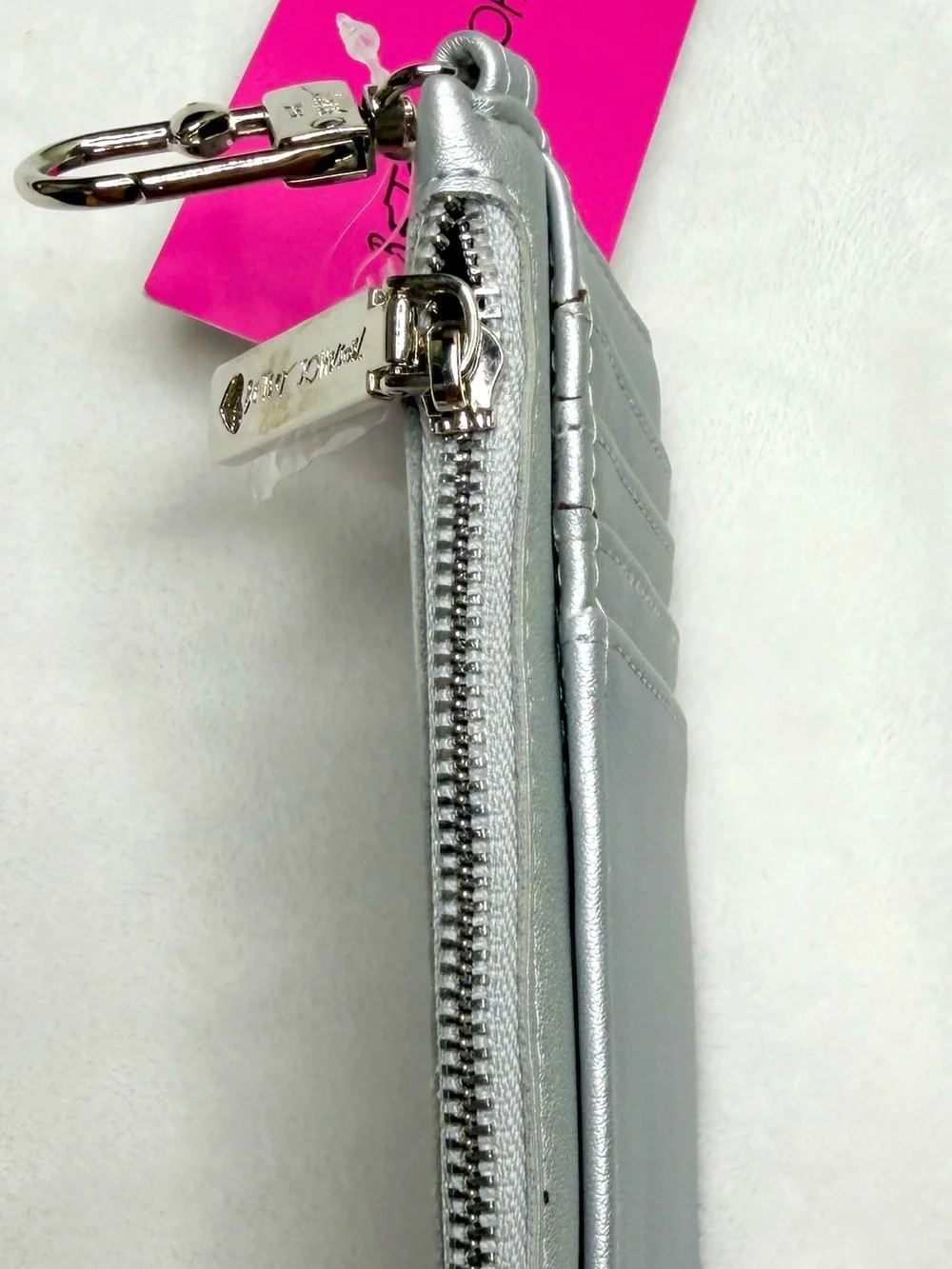 NWT Betsey Johnson Bank of Betsey Silver Diamond Card Wallet